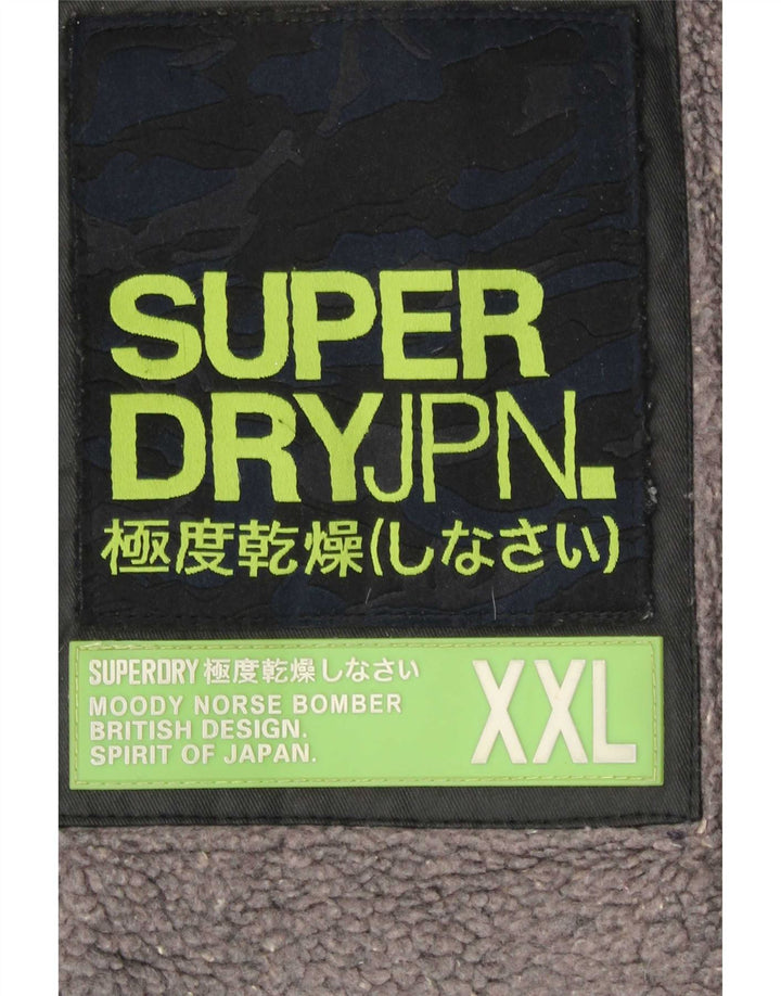 Superdry Vokset bomuldsjakke til mænd UK 44 2XL Sort