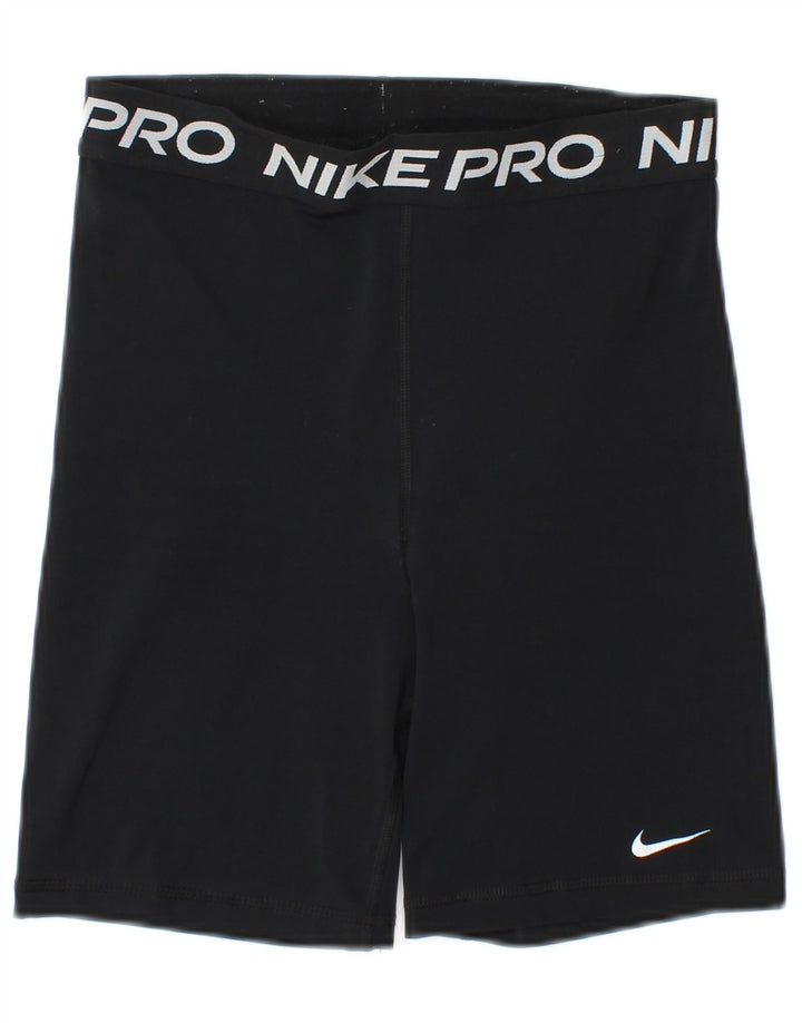 NIKE Dri Fit grafiske sportsshorts til kvinder UK 8 Small Black