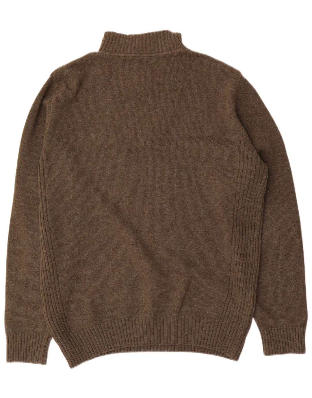 Barbour Herre Zip Neck Jumper Sweater Large Khaki Wool