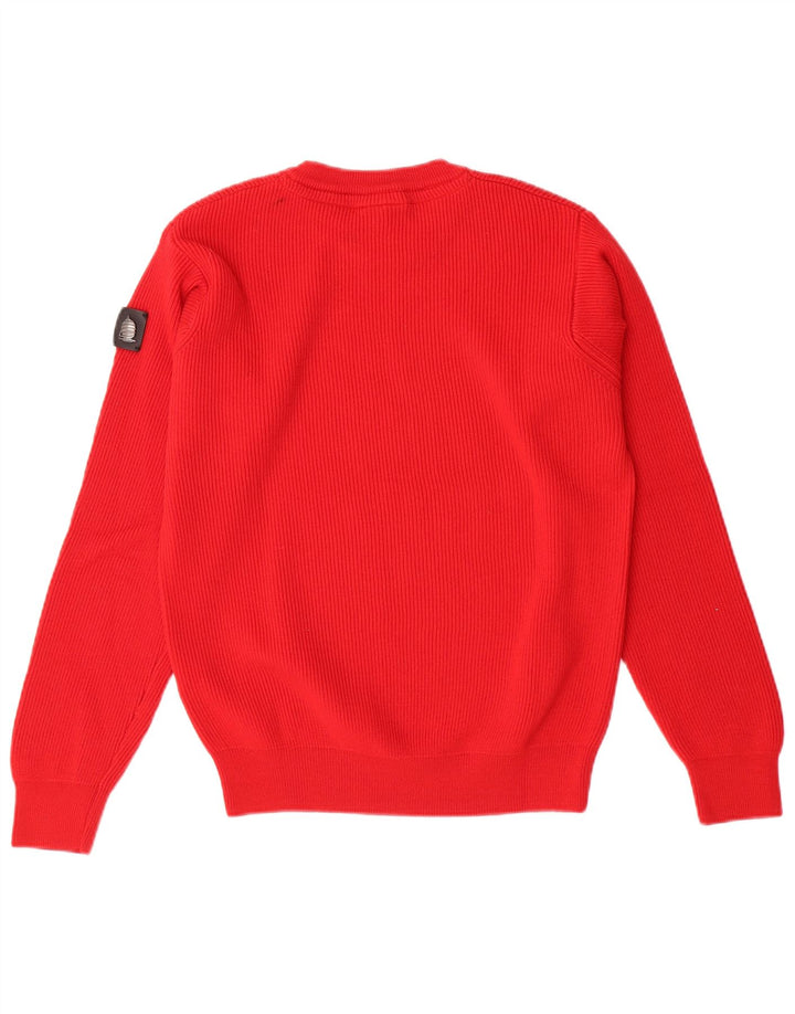 Marina Yachting Herre Crew Neck Jumper Sweater Small Red Virgin Wool