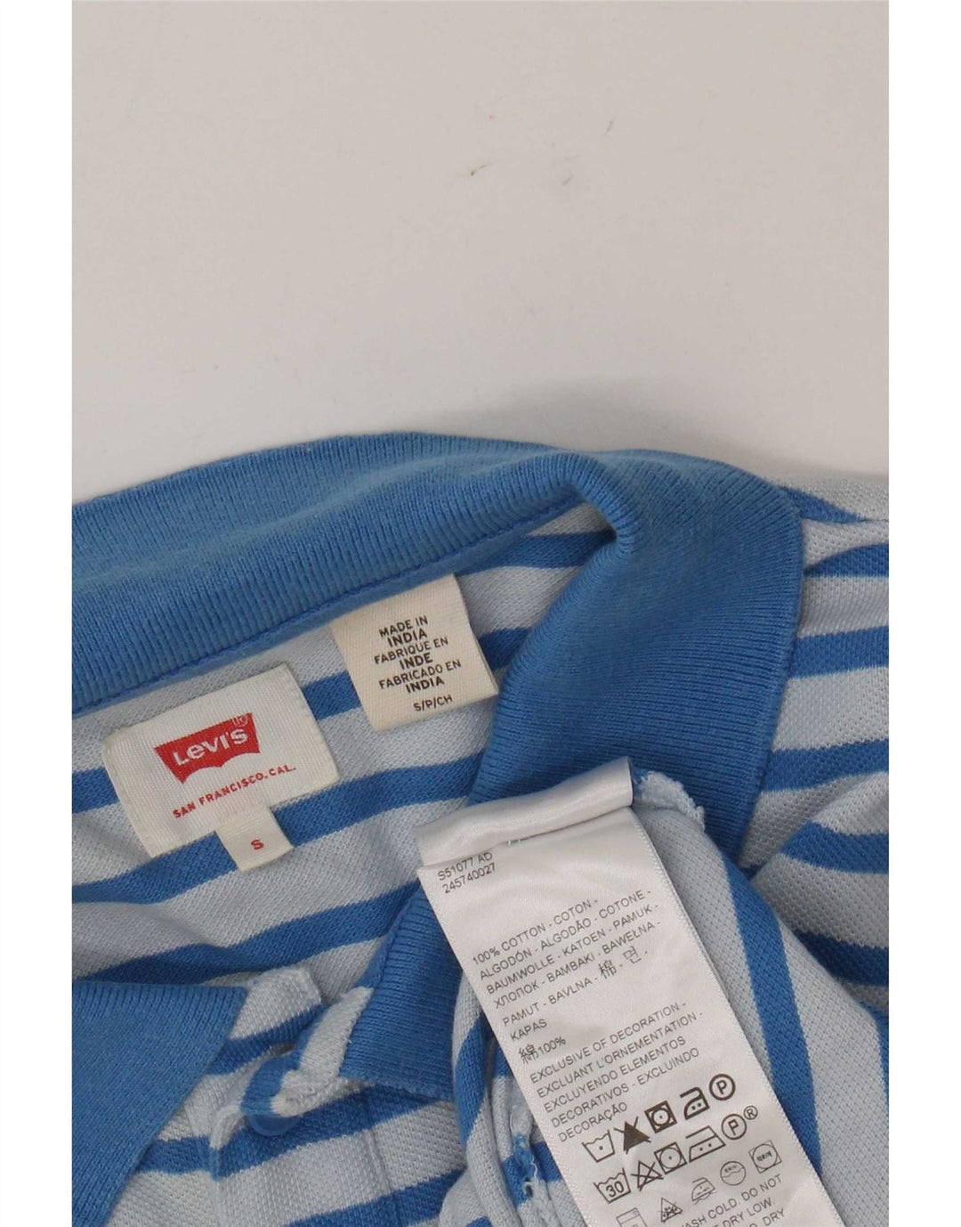 Levi's herre poloshirt lille blå stribet bomuld