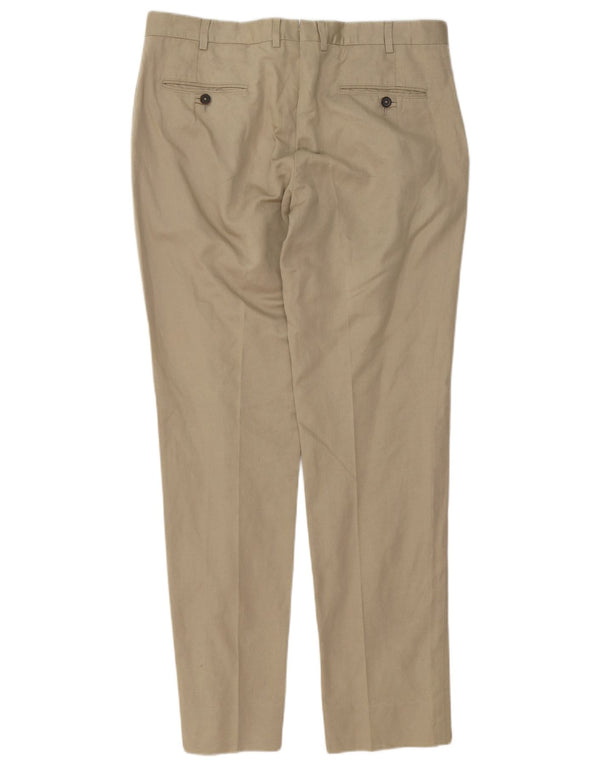 Massimo Dutti Herre Slim Chino Bukser EU 42 Large W34 L34 Beige Bomuld