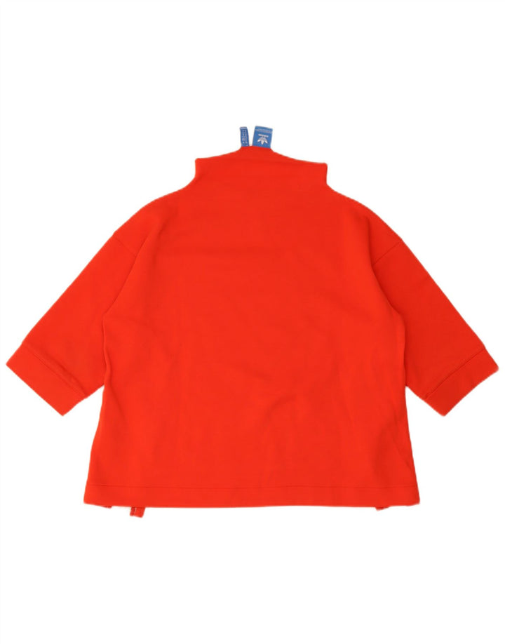 Adidas Dame Oversized Grafisk Sweatshirt Jumper UK 10 Lille Rød