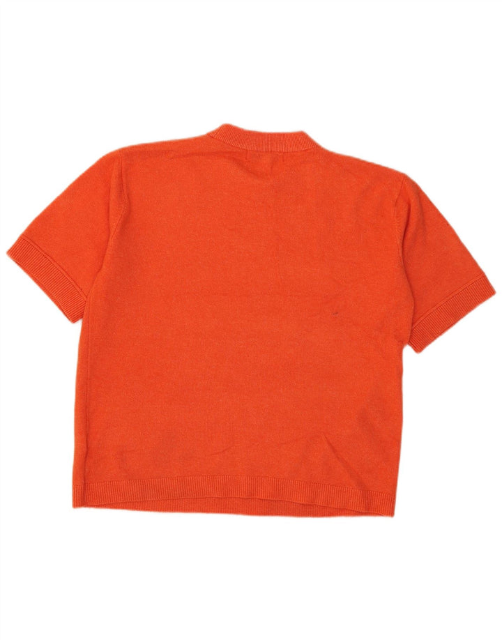 Marks & Spencer Dame Oversized T-Shirt Top UK 10 Small Orange Polyester