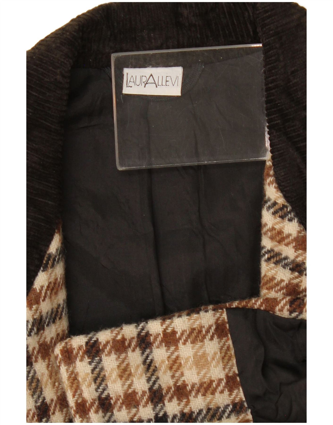 Vintage dame 2-knaps blazerjakke UK 14 Medium Beige Houndstooth