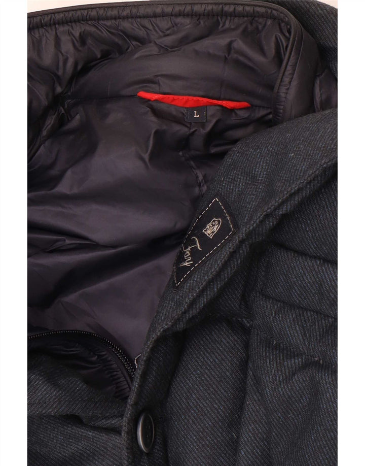 Fay Herre hættepolstret jakke UK 40 Large Navy Blue