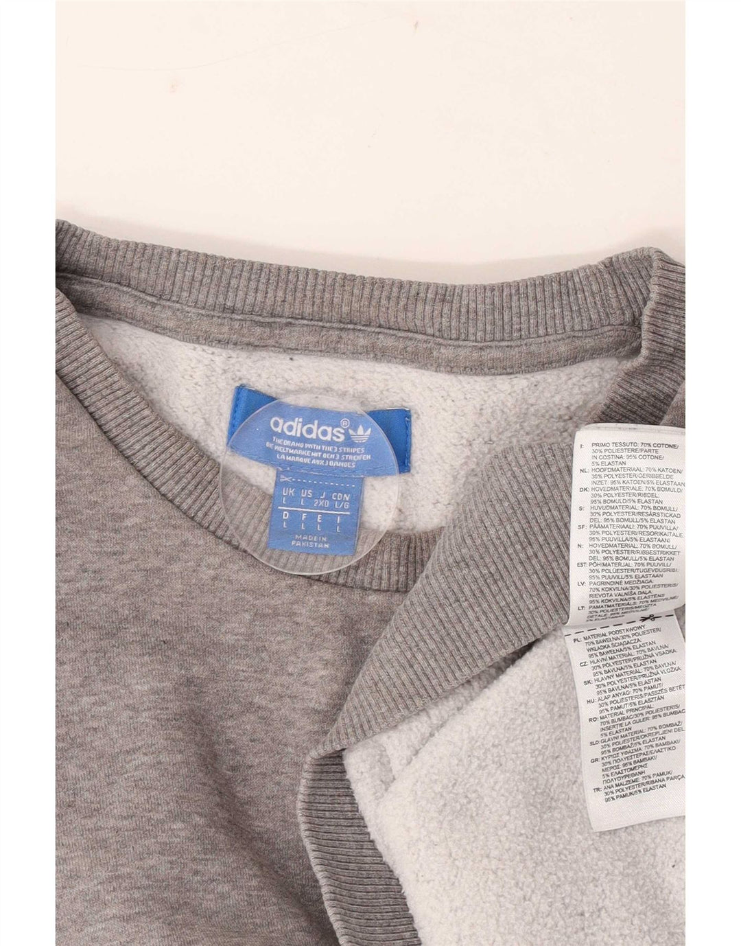 Adidas Sweatshirt-trøje til mænd, stor grå flækket bomuld