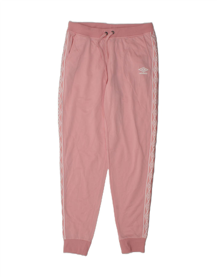 UMBRO Womens Graphic Tracksuit Trousers Joggers UK 14 Medium Pink Vintage Umbro and Second-Hand Umbro from Messina Hembry 