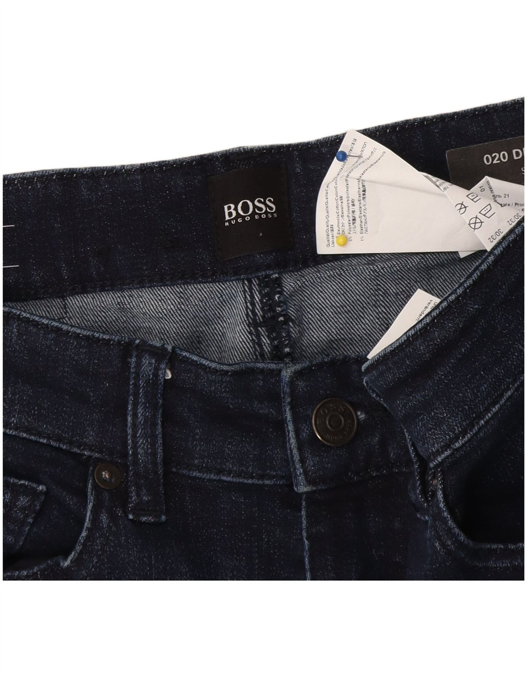 Hugo Boss Herre Stretch Slim Jeans W30 L32 Marineblå Bomuld