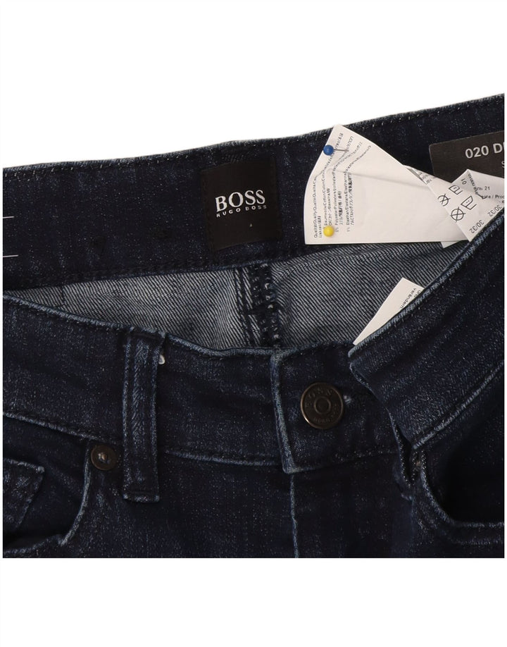 Hugo Boss Herre Stretch Slim Jeans W30 L32 Marineblå Bomuld