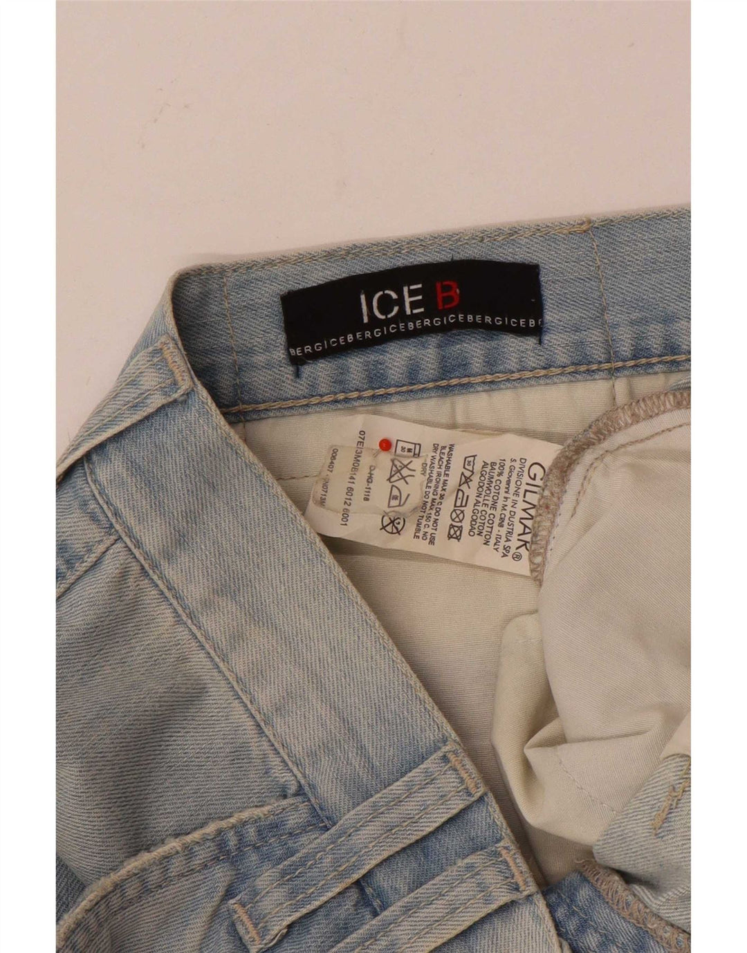 Iceberg Herre Cargo Denim Shorts W36 Stor Blå Bomuld