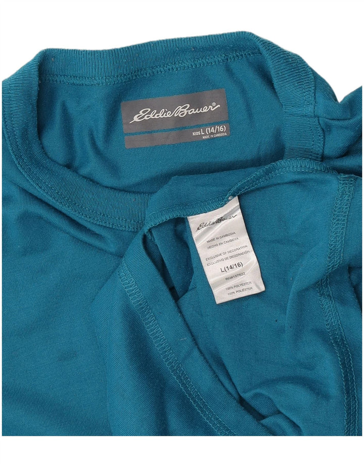 Eddie Bauer Boys T-Shirt Top 14-15 År Stor Blå Polyester