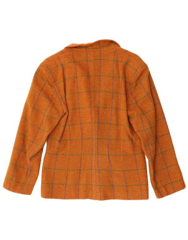 Penny Black Dame 2 Button Blazer Jacket UK 14 Medium Orange Check Wool