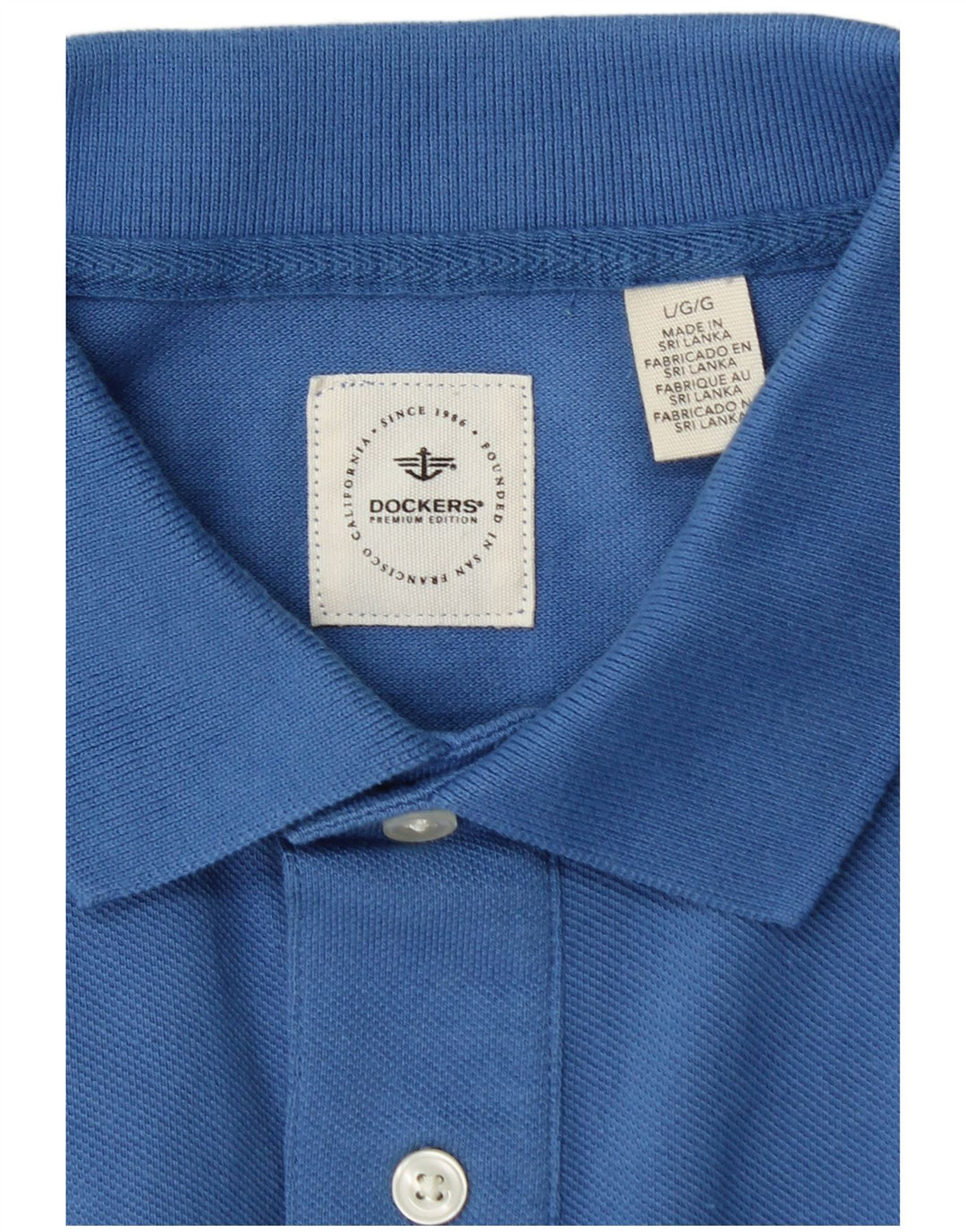 DOCKERS Poloshirt til mænd Stor blå bomuld