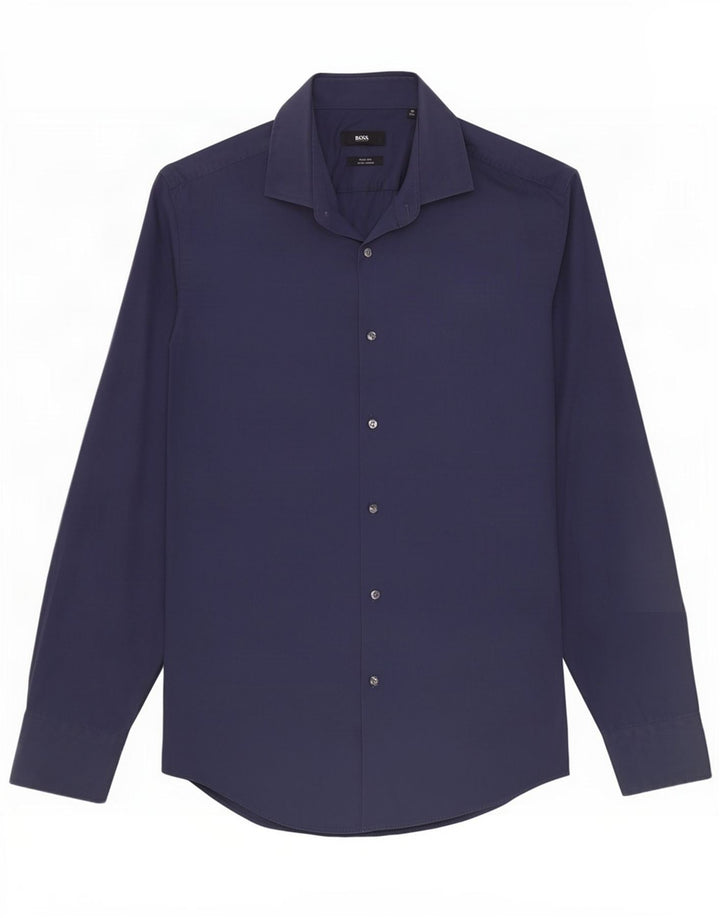 Hugo Boss Herre Slim Fit skjorte str. 40 15 3/4 Medium Navyblå