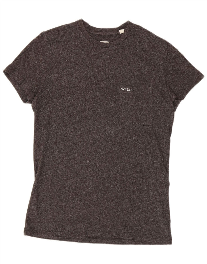 JACK WILLS Herre T-Shirt Top Lille Grå Flecked