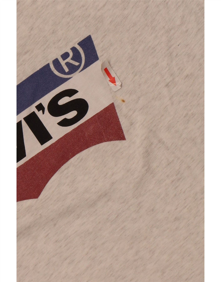 Levi's Herre grafisk T-shirt Top 2XL Grå Flecked Bomuld