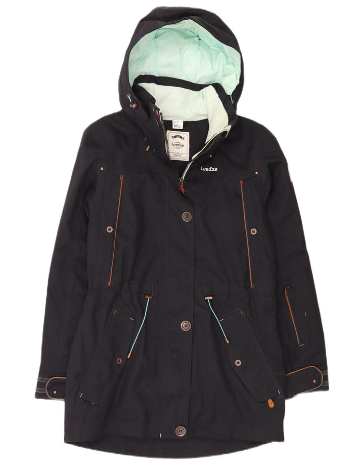 DECATHLON Womens Wedze hætteparkajakke EU 36 Small Navy Blue Polyester