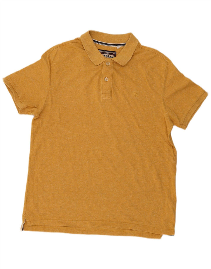 Fat Face Herre Polo Shirt Stor Gul Bomuld