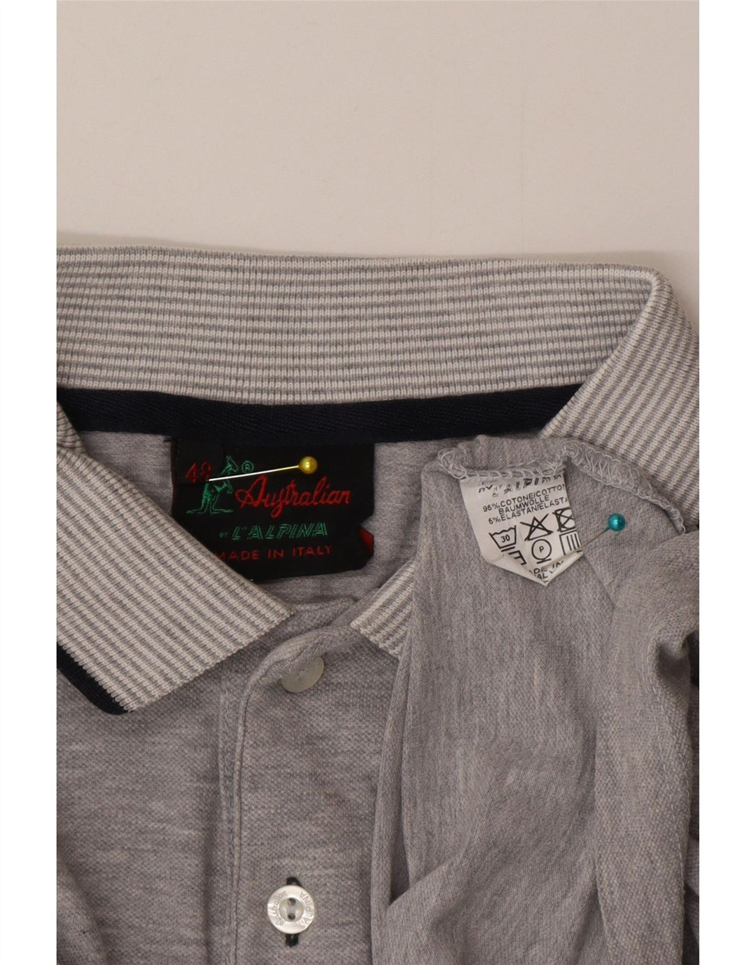 AUSTRALIAN L'ALPINA Poloshirt til mænd IT 48 Medium Grå Bomuld