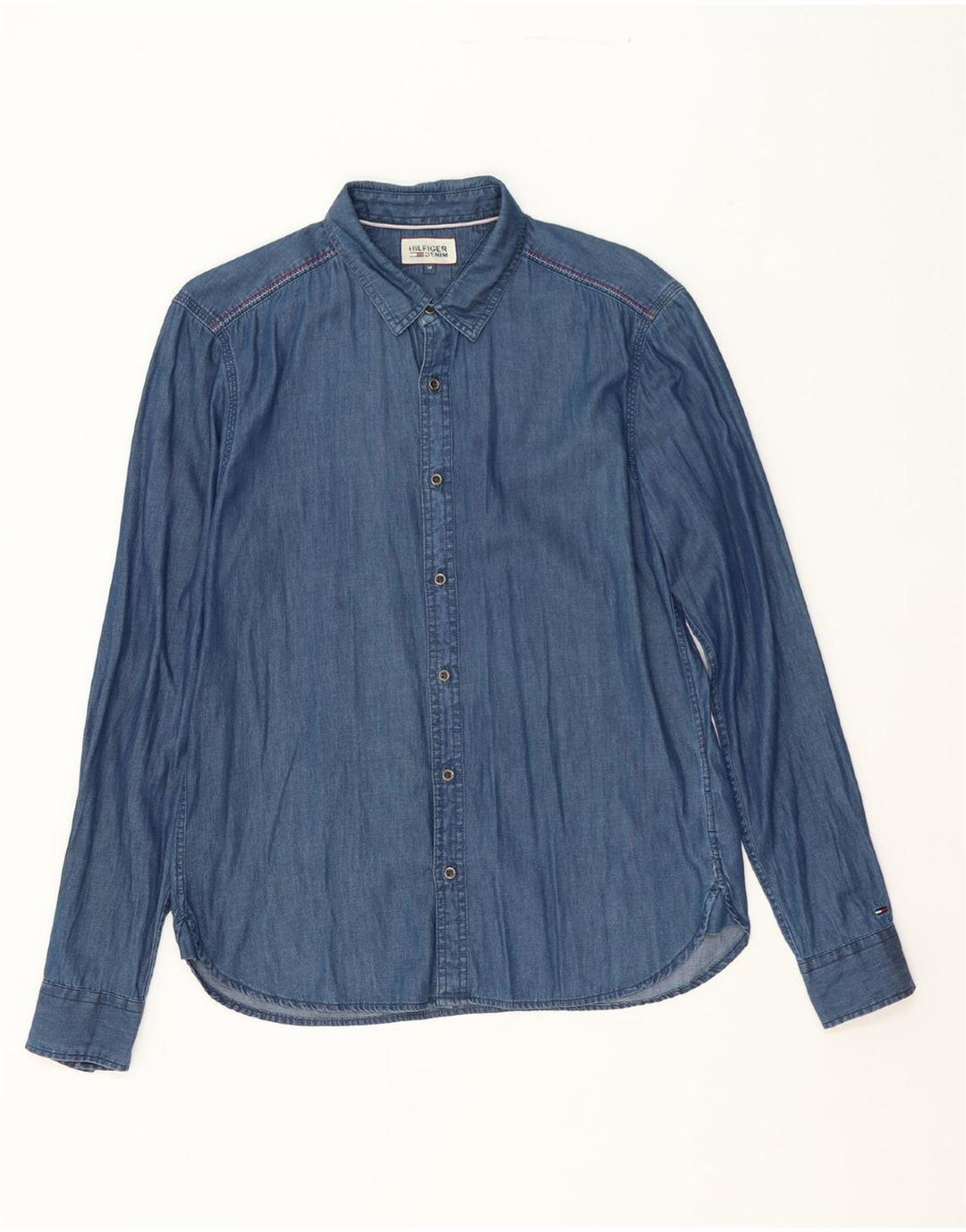 TOMMY HILFIGER Mens Shirt Medium Blue Cotton Vintage Tommy Hilfiger and Second-Hand Tommy Hilfiger from Messina Hembry 