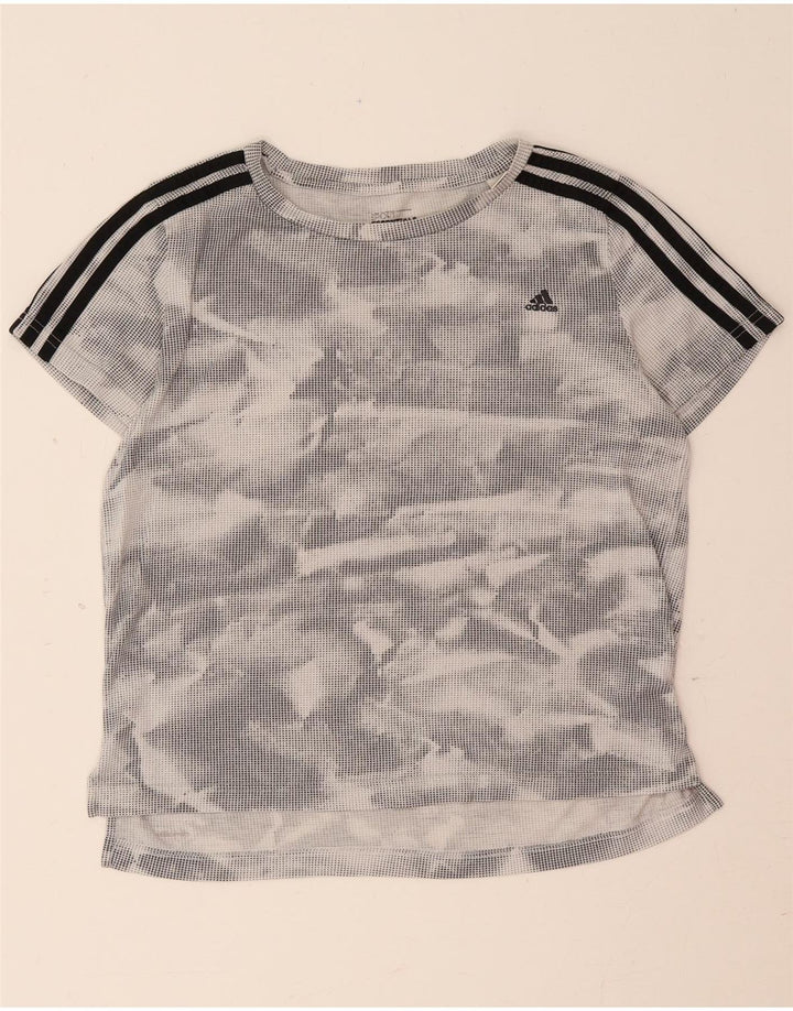 ADIDAS Womens Climalite T-Shirt Top UK 8/10  Small Grey Spotted Polyester Vintage Adidas and Second-Hand Adidas from Messina Hembry 
