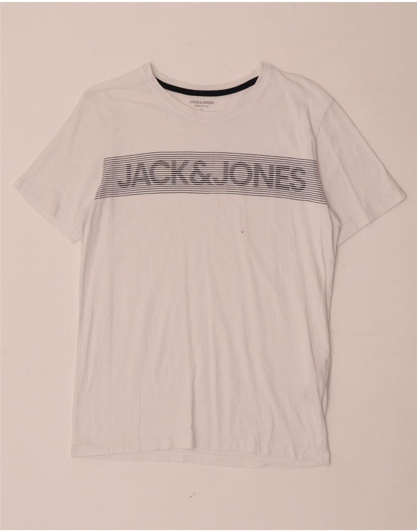 Jack & Jones Herre grafisk T-shirt Top Medium Hvid Bomuld
