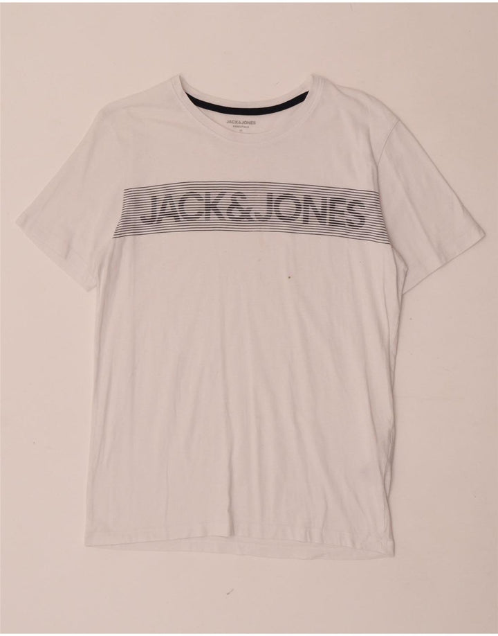 Jack & Jones Herre grafisk T-shirt Top Medium Hvid Bomuld