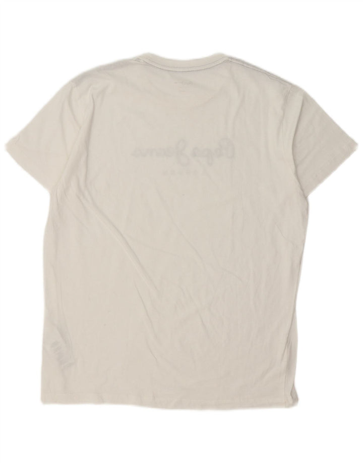 PEPE Jeans Herre Regular Fit Grafisk T-shirt Top Stor hvid bomuld