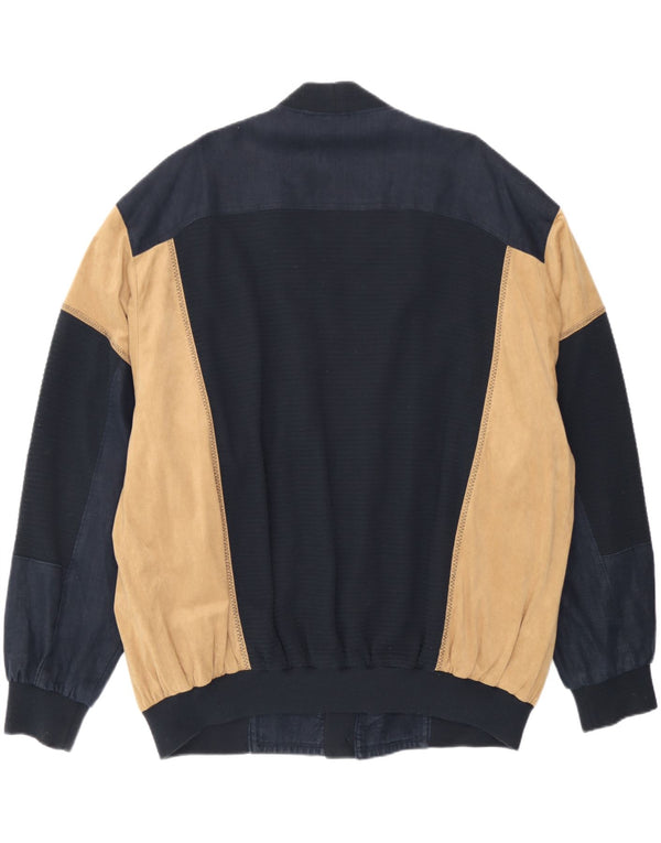 Delba Alcantara Bomberjakke til mænd UK 48 4XL Navy Blue Colourblock Linned