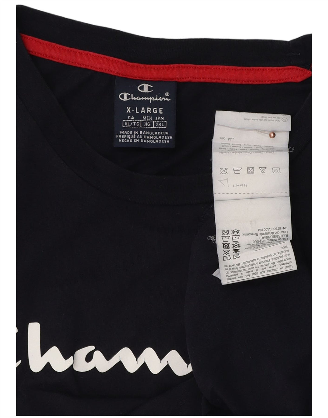 CHAMPION Herre grafisk T-shirt top XL marineblå bomuld