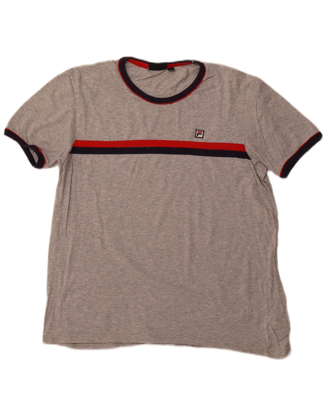 FILA T-shirt top til kvinder UK 18 XL Gråstribet bomuld