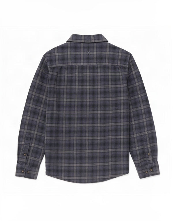 Fedt ansigt herre flannel skjorte medium marineblå ternet bomuld