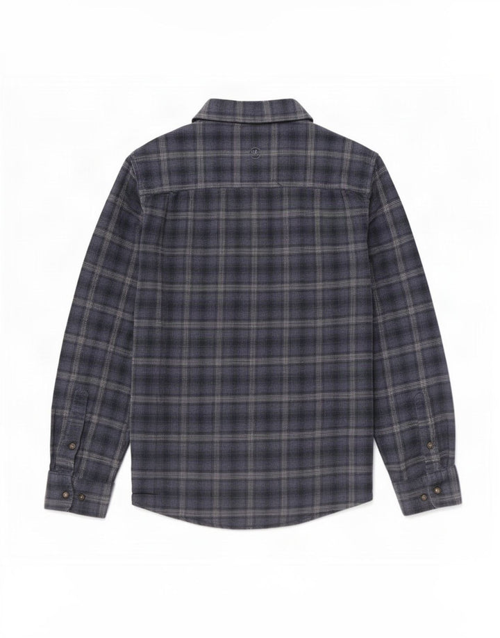 Fedt ansigt herre flannel skjorte medium marineblå ternet bomuld