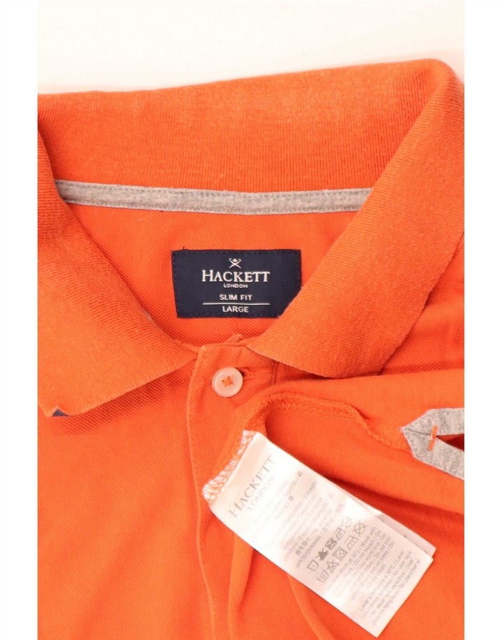 Hackett Herre Slim Fit Polo Shirt Stor Orange Bomuld