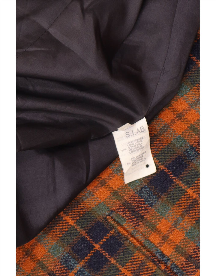 Caractere Dame 2 Button Blazer Jacket UK 10 Small Brown Check Classic