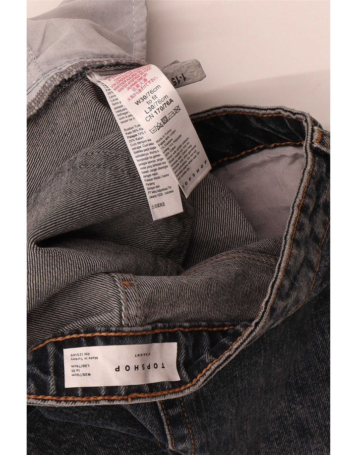 Topshop Dame Cropped Jeans W30 L25 Sort Bomuld