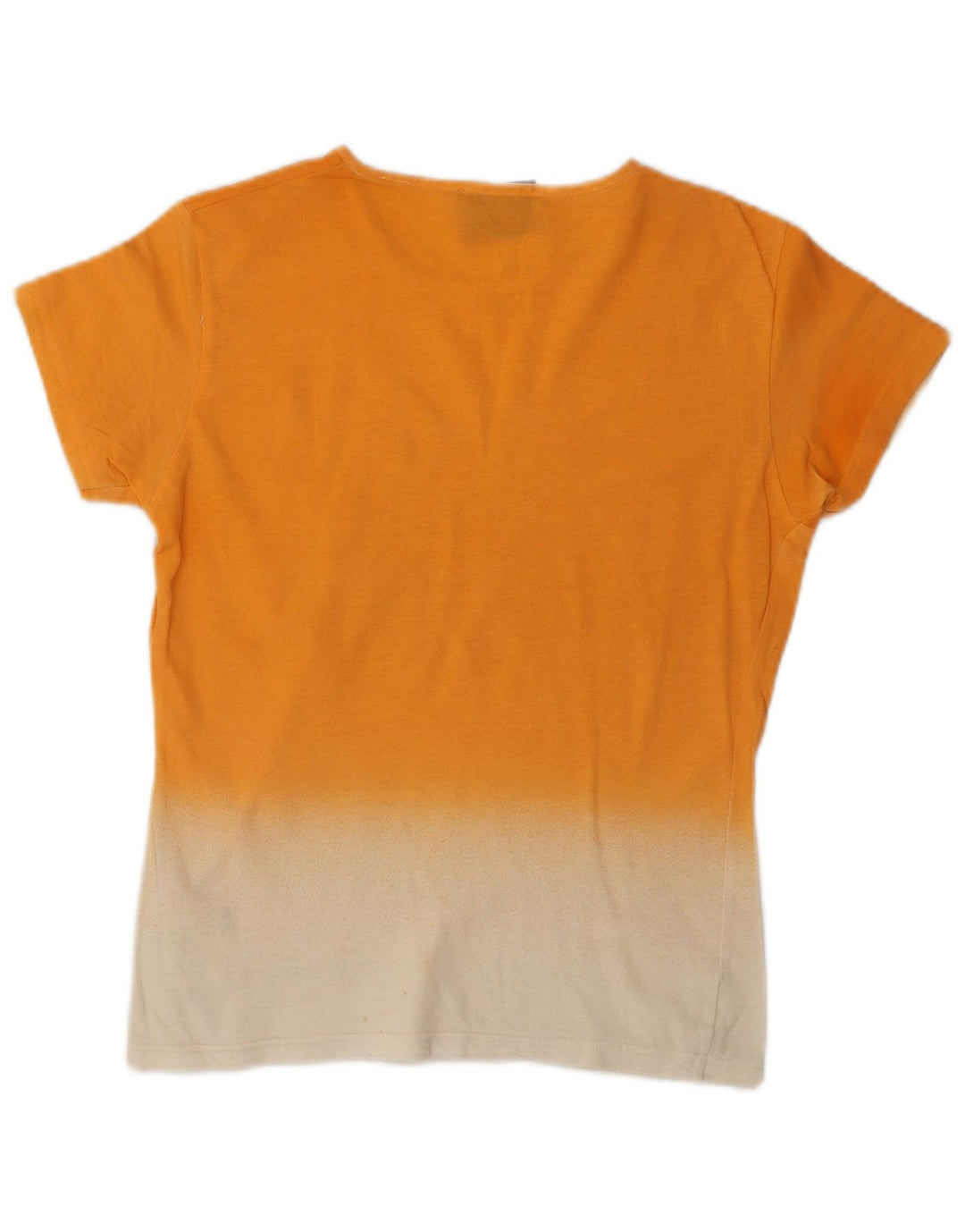 FENDI T-shirt top til kvinder IT 44 Medium Orange Colourblock Bomuld