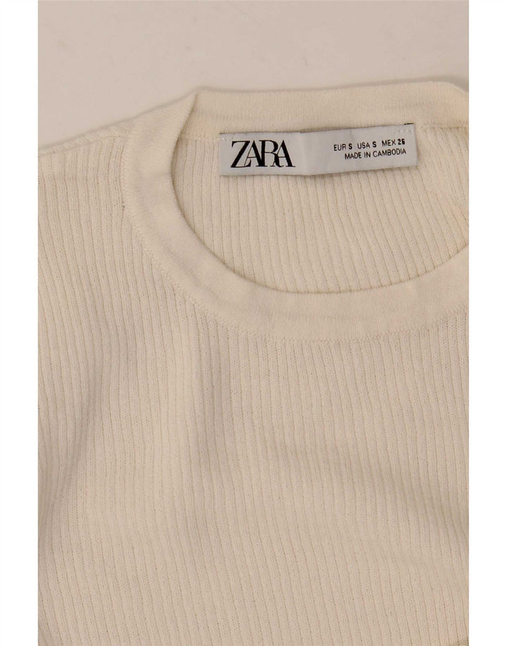 Zara Dame One Shoulder Top Langærmet UK 8 Small White