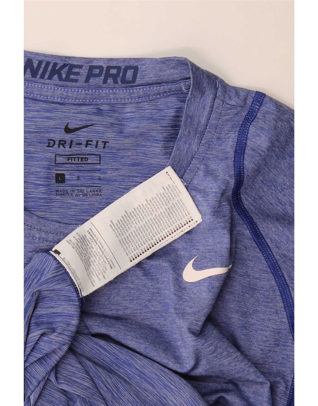 Nike Herre Dri Fit T-Shirt Top Stor blå Flecked Polyester