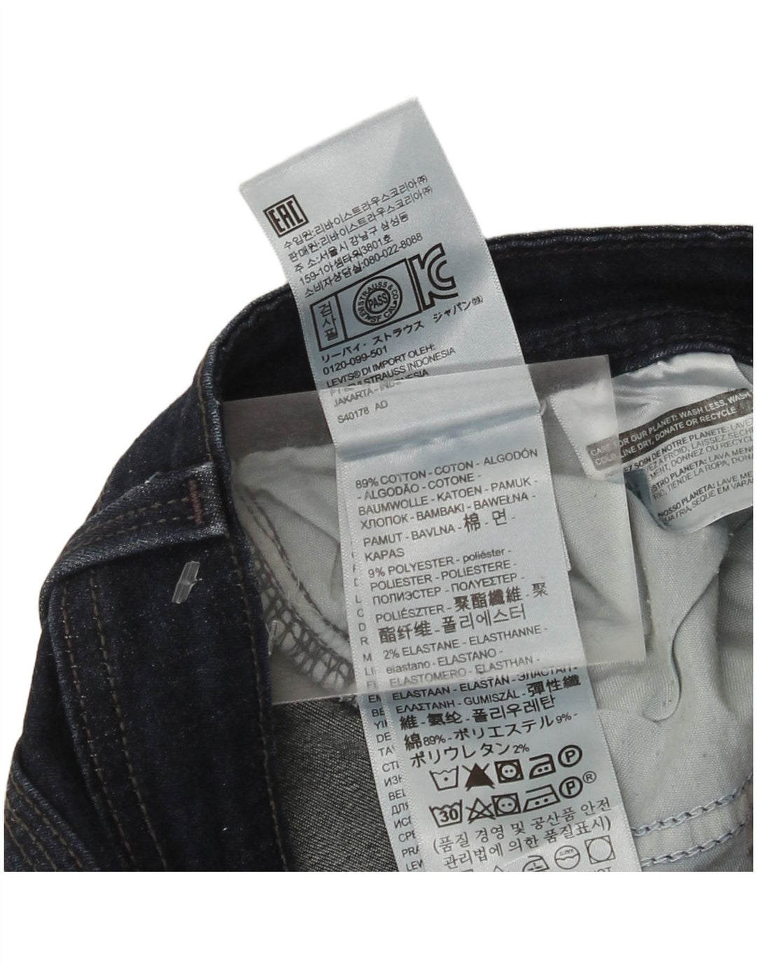 Levi's Dame 529 Curvy Bootcut Jeans W31 L30 Marineblå Bomuld