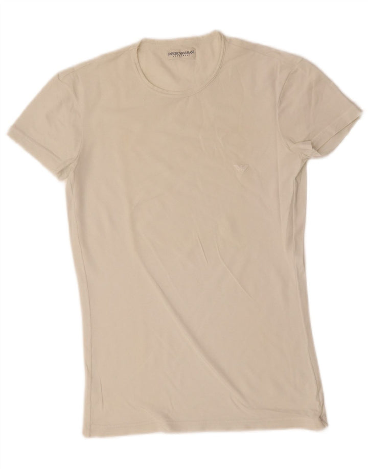 EMPORIO ARMANI Dame T-Shirt Top UK 10 Small White