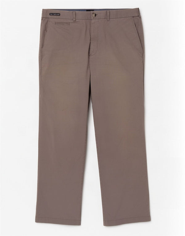Marks & Spencer Straight Chino-bukser til mænd W36 L29 Grå bomuld