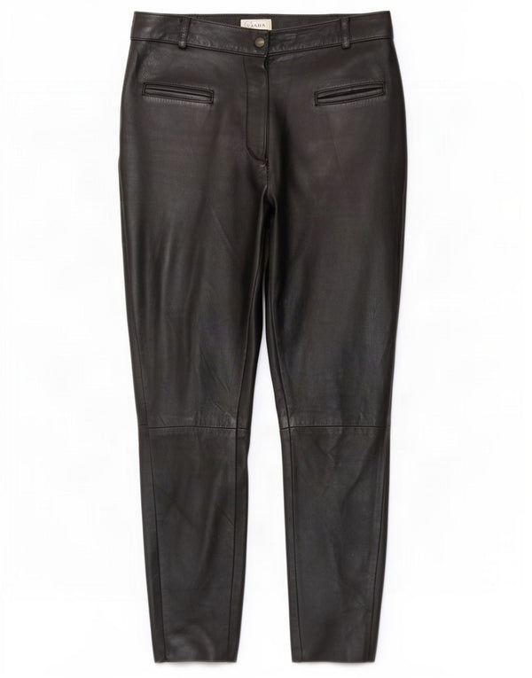 Sasha Dame Slim Læderbukser UK 12 Medium W30 L26 Sort