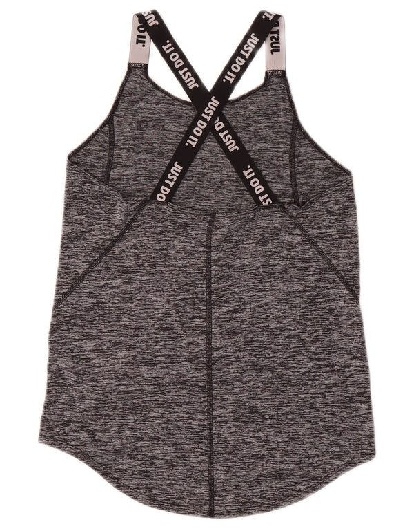 Nike Girls Graphic Vest Top 12-13 Years Large Grey Flecked Polyester