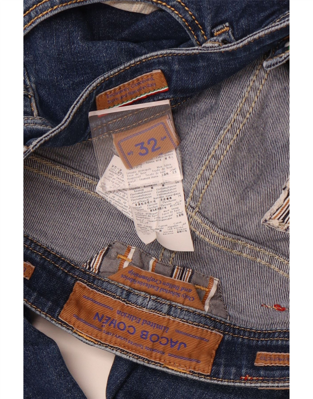 JACOB COHEN Dame Slim Jeans W32 L29 Marineblå Bomuld