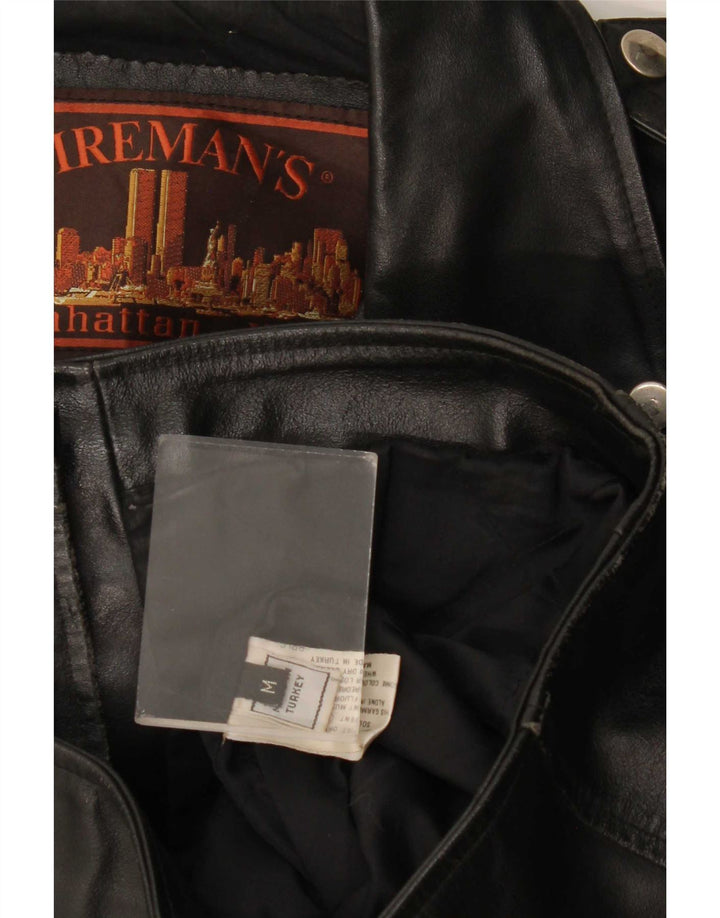 Vintage Herre Læderjakke UK 38 Medium Sort