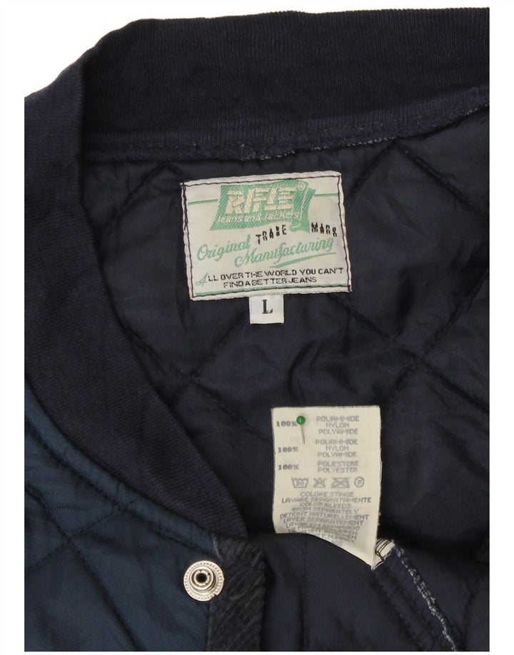 Rifle Herre Quiltet Gilet UK 40 Large Navy Blue Polyamide