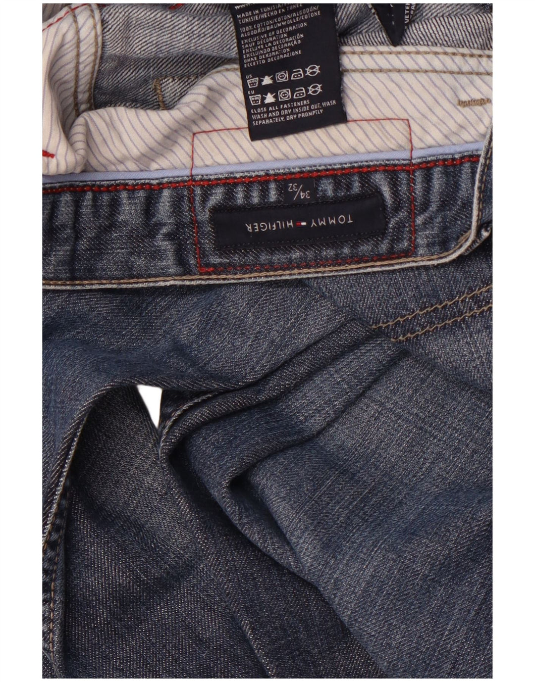 TOMMY HILFIGER Straight jeans til mænd W34 L32 blå bomuld