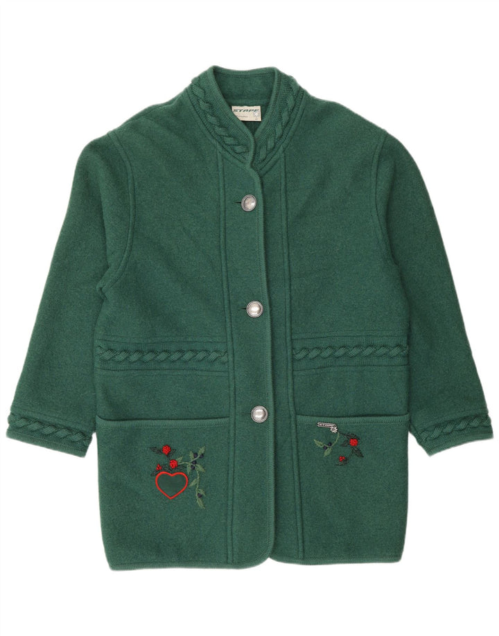 Stapf Grafisk overfrakke til kvinder EU 42 Large Green Floral New Wool